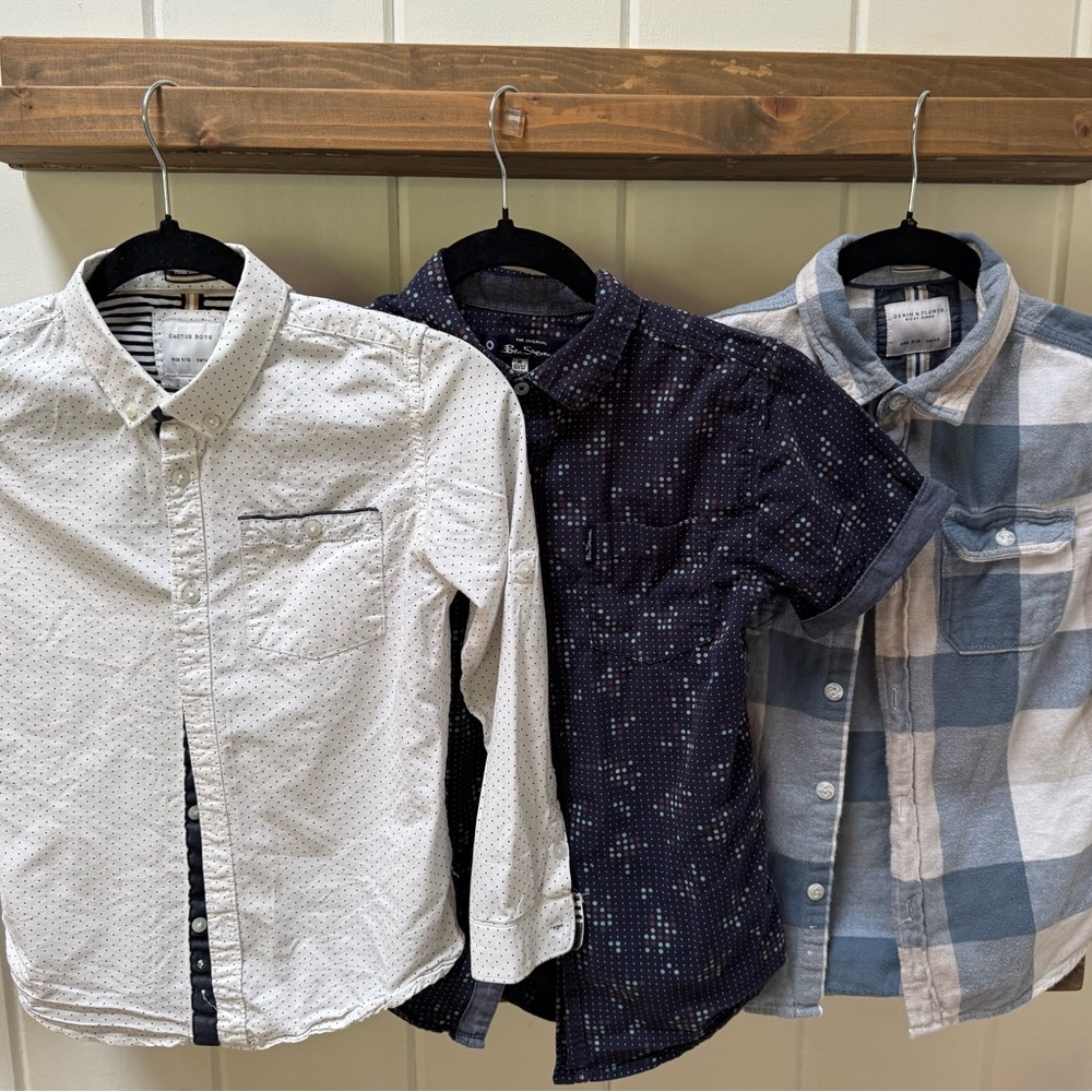 Assorted Boys Blue and White Button Down Shirts - Sizes 9-12